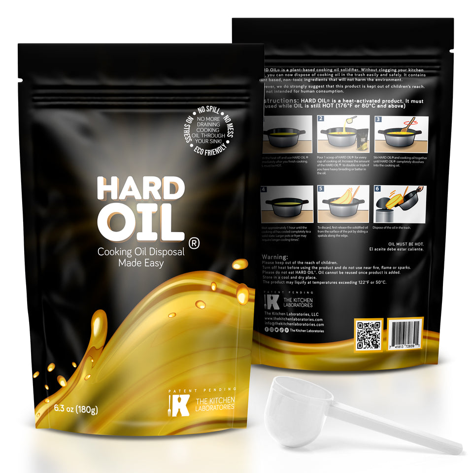 HARD OIL® Cooking Oil Solidifier x 3 + Gift Set: Easy Cooking Oil Disposal