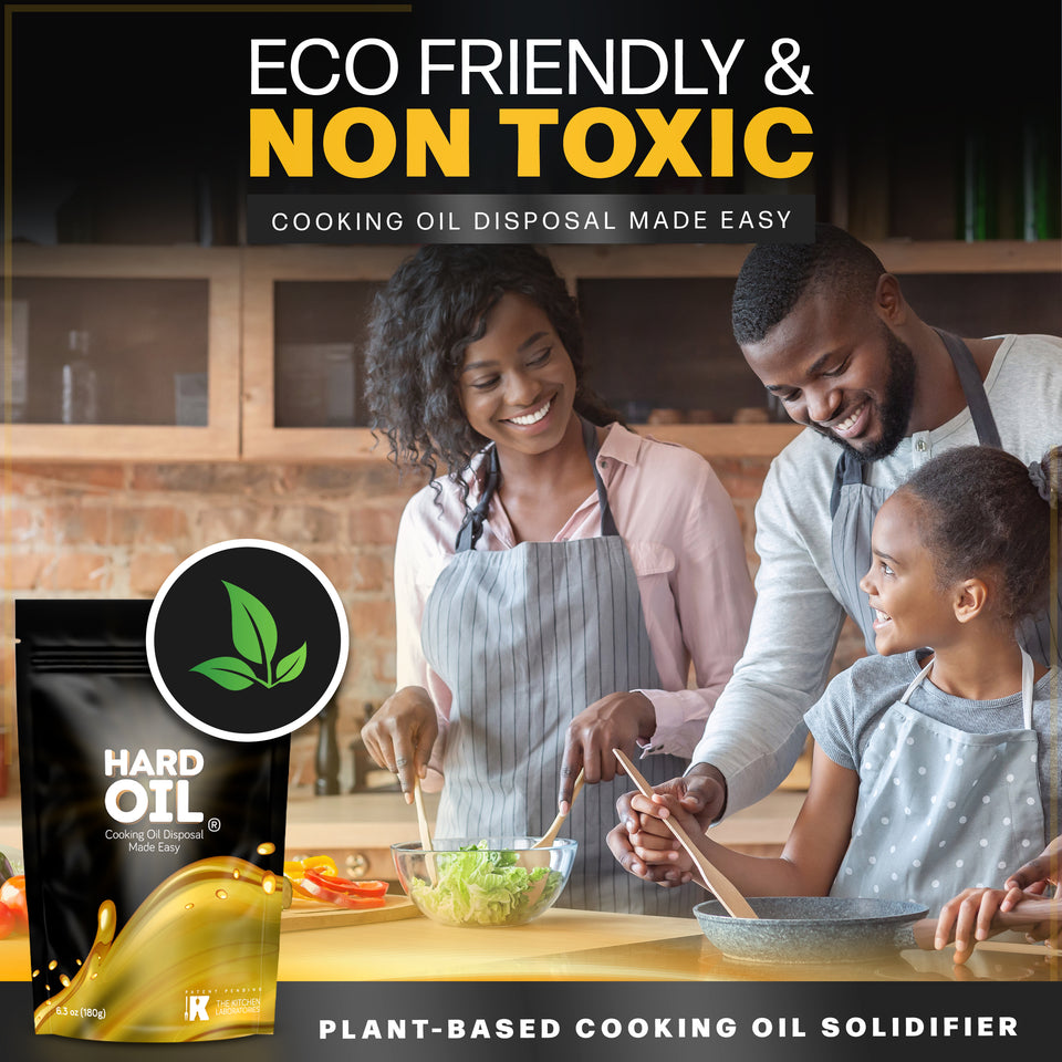 HARD OIL®  Solidifies Up to 18 Cups of Cooking OIl COOKING OIL DISPOSAL MADE EASY: Plant Based Cooking Oil Solidifier