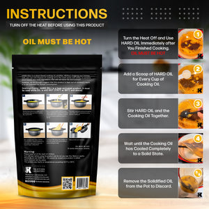 HARD OIL®  Solidifies Up to 18 Cups of Cooking OIl COOKING OIL DISPOSAL MADE EASY: Plant Based Cooking Oil Solidifier