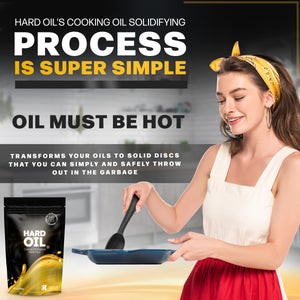 HARD OIL®  Solidifies Up to 18 Cups of Cooking OIl COOKING OIL DISPOSAL MADE EASY: Plant Based Cooking Oil Solidifier