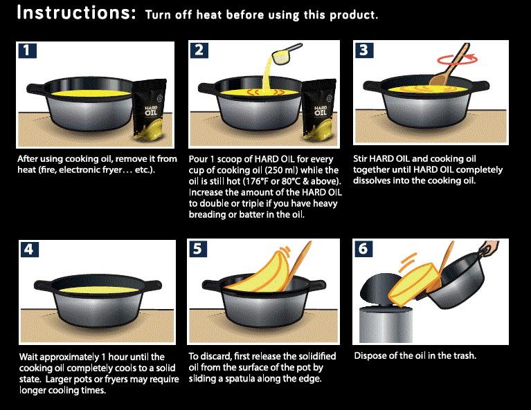 HARD OIL® Cooking Oil Solidifier : Easy Cooking Oil Disposal