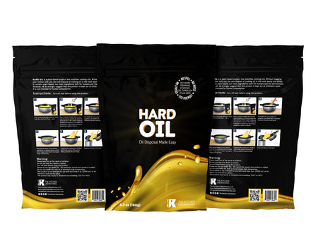 HARD OIL® Cooking Oil Solidifier x 3 + Gift Set: Easy Cooking Oil Disposal