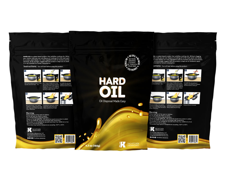 HARD OIL® Cooking Oil Solidifier x 3 + Gift Set: Easy Cooking Oil Disposal